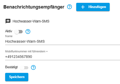 Benachrichtigungsempfänger erstellen